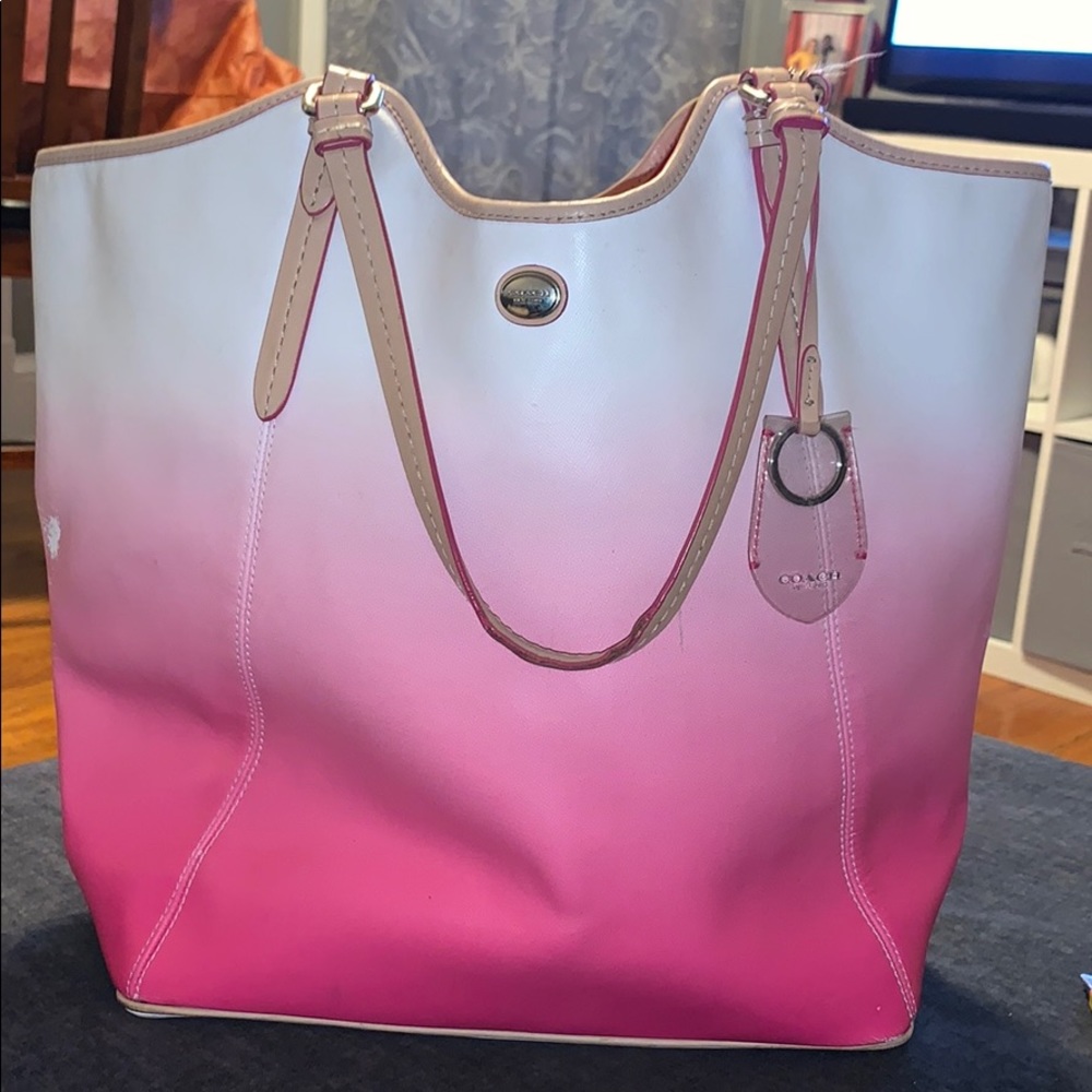 Pink and White Ombrè Coach Purse